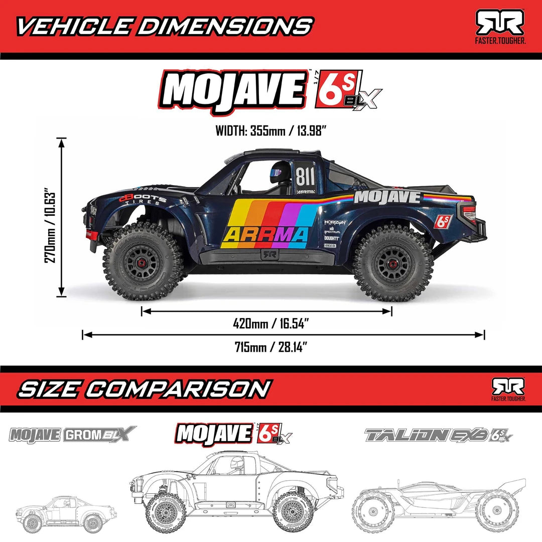 Arrma Mojave 6S BLX V3 1/7 Desert Truck, RTR, Beige