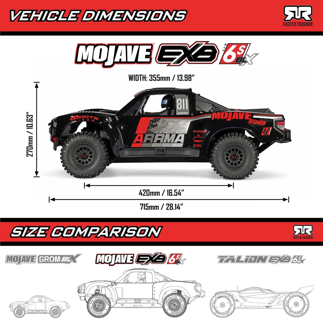 Arrma Mojave EXB 6S BLX V3 1/7 Desert Truck, RTR