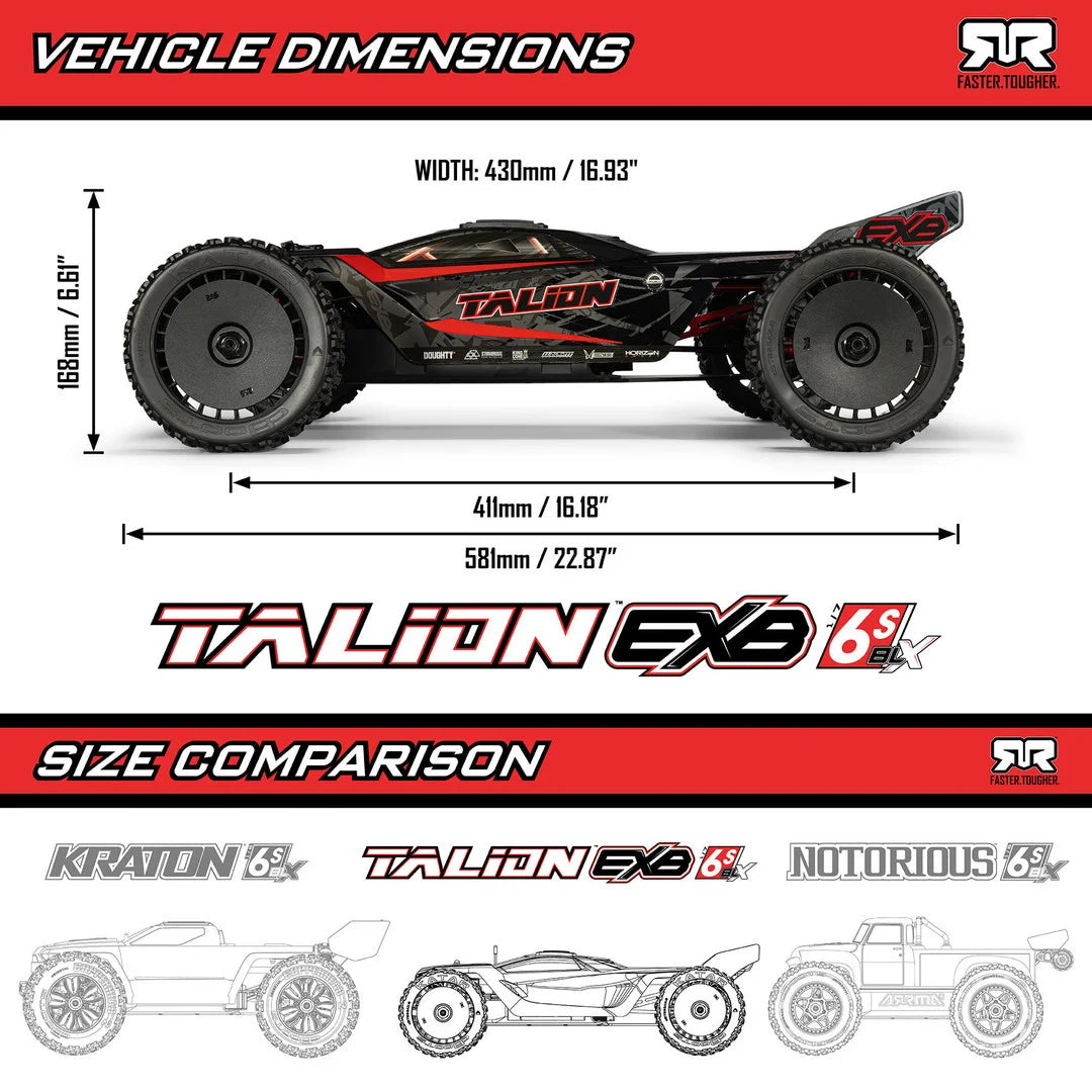 Arrma Talion eXtreme Bash (EXB) 4X4 6S BLX 1/7 Speed Truck RTR