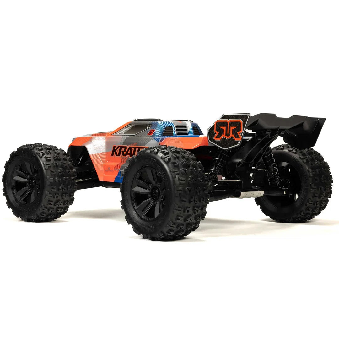 Arrma Kraton 6S BLX 4X4 1/8 Speed Monster Truck, RTR, Orange/Blue ARA8608V6T1