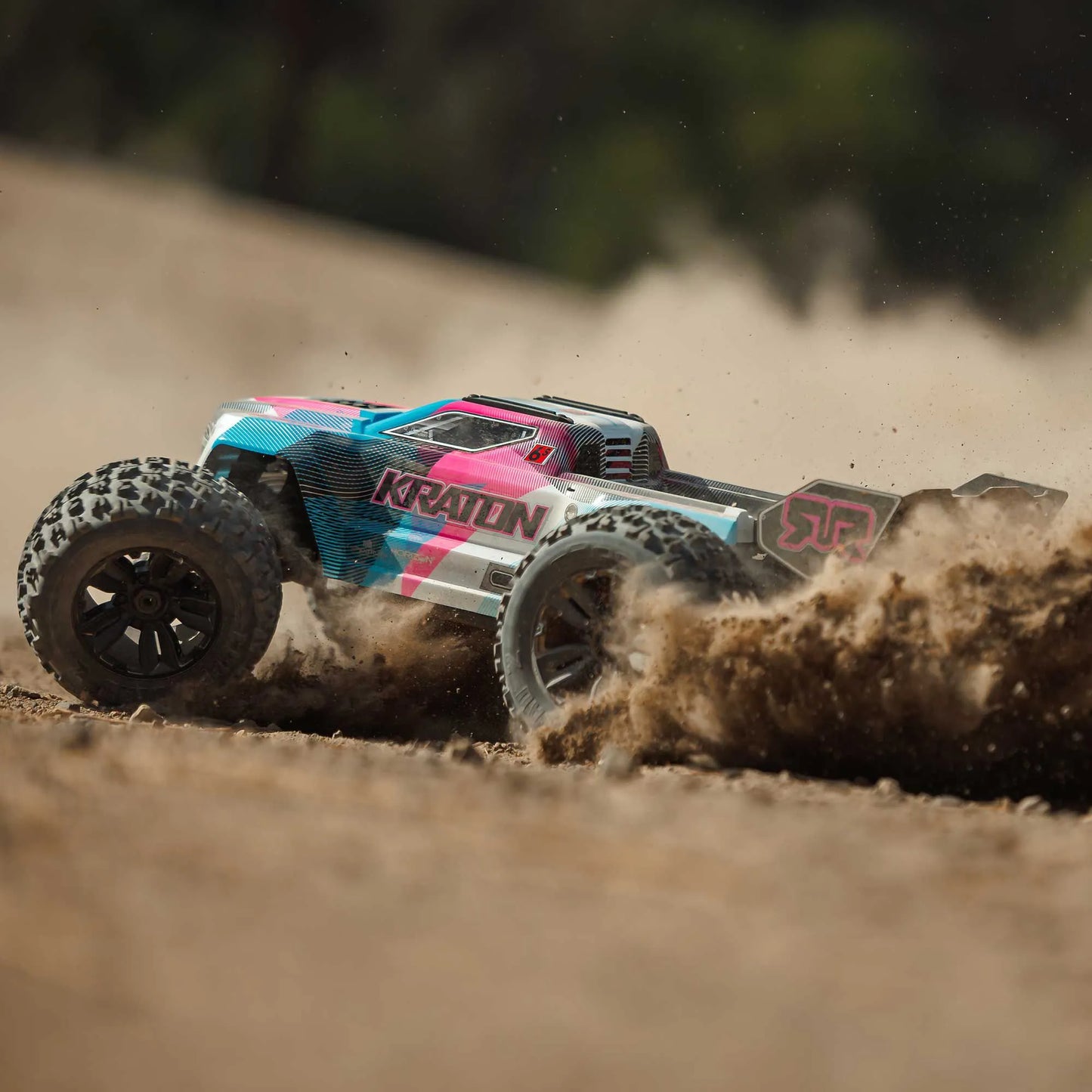 Arrma Kraton 6S BLX 4X4 1/8 Speed Monster Truck, RTR, Pink/Blue, ARA8608V6T2