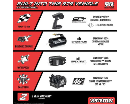 Arrma Kraton 6S BLX 4X4 1/8 Speed Monster Truck, RTR, Green/Black, ARA8608V6T3