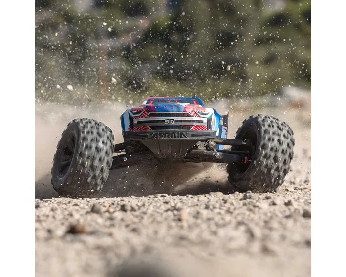 Arrma Kraton 6S BLX 4X4 1/8 Speed Monster Truck, RTR, Blue/Red, ARA8608V6T4