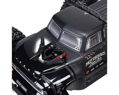 Arrma Notorious 6S BLX 4X4 1/8 Stunt Truck, RTR, Black, ARA8611V6T1