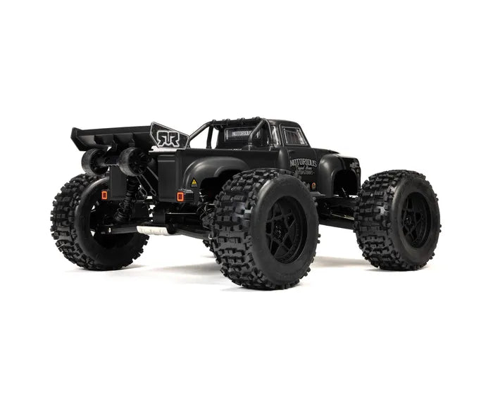 Arrma Notorious 6S BLX 4X4 1/8 Stunt Truck, RTR, Black, ARA8611V6T1