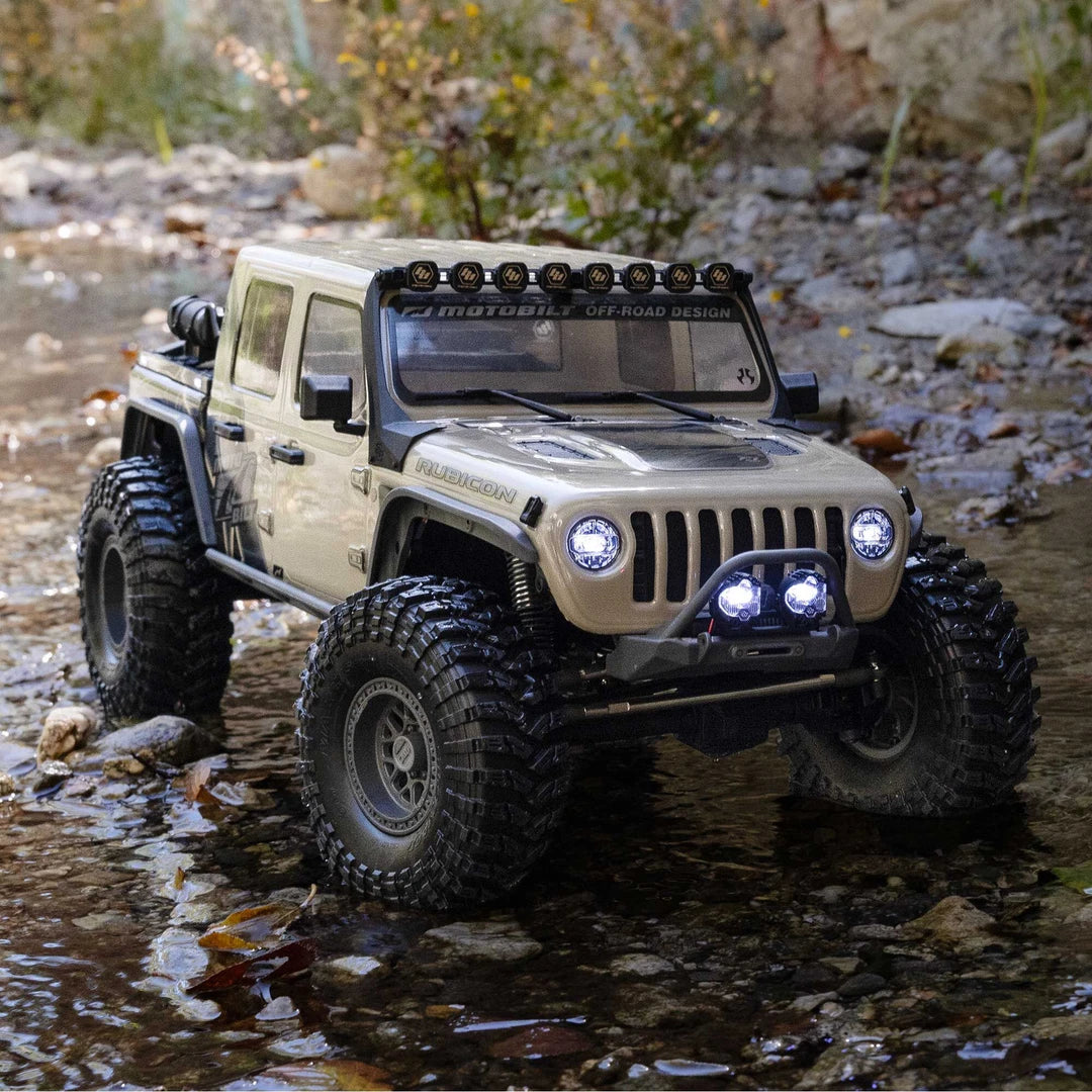 Axial SCX10 III Motobilt Valyrian Jeep JT Gladiator 1/10 4X4 Rock Crawler RTR, Tan