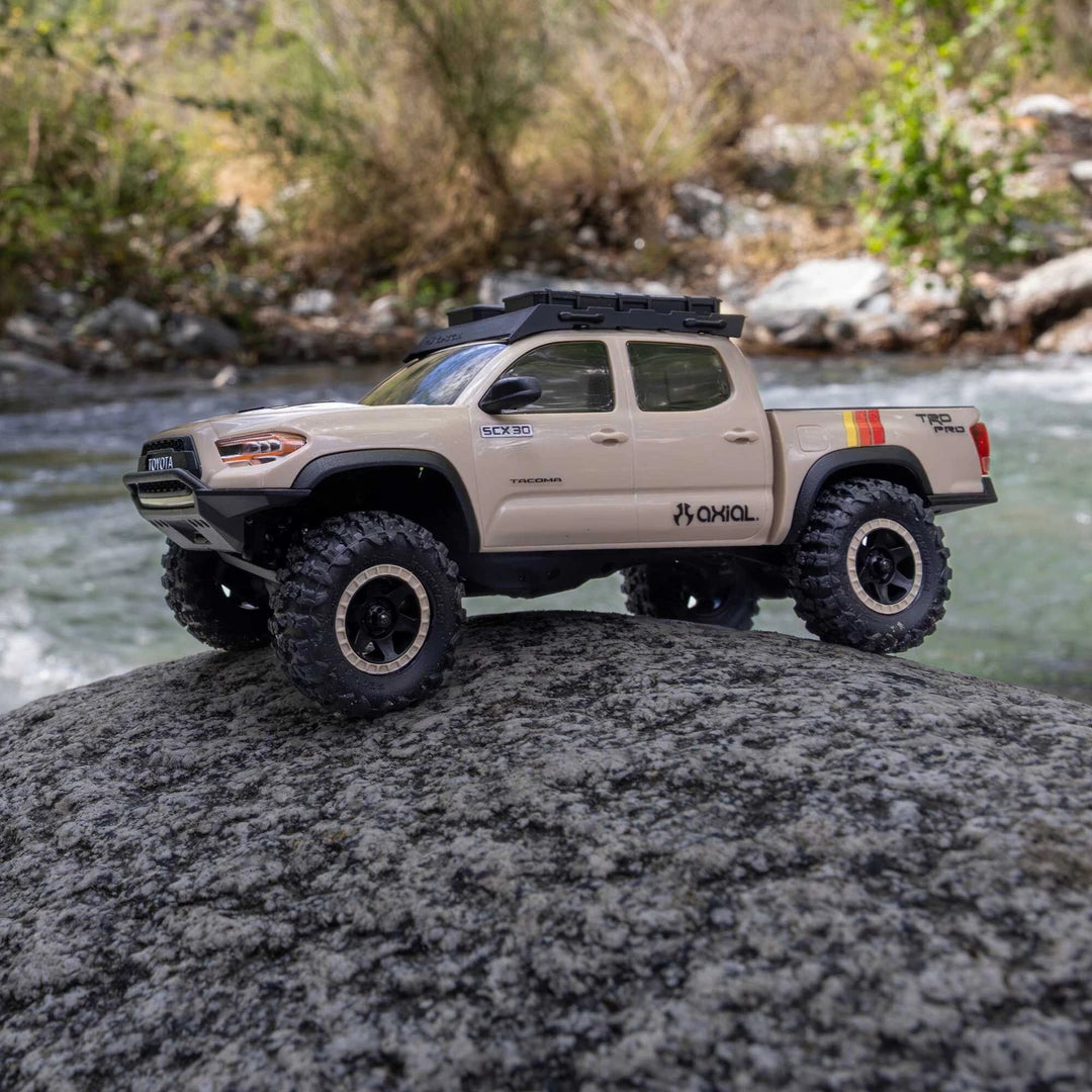 Axial SCX30 Toyota Tacoma TRD Pro 1/30 4X4 Rock Crawler, RTR, Tan