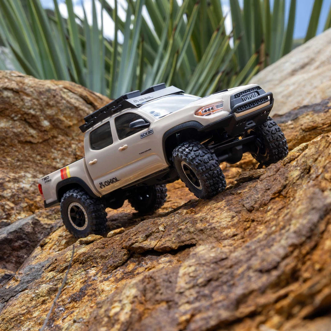 Axial SCX30 Toyota Tacoma TRD Pro 1/30 4X4 Rock Crawler, RTR, Tan