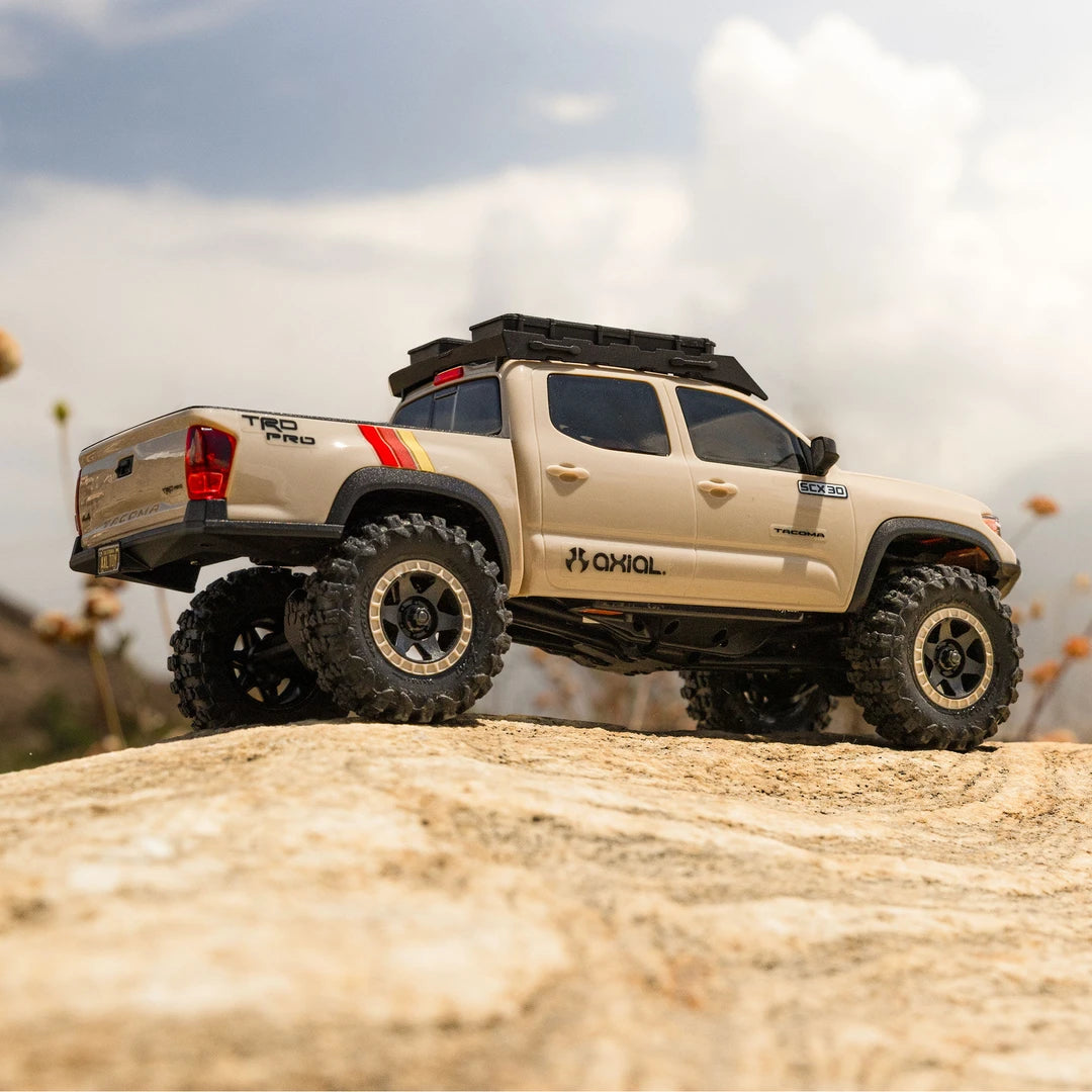 Axial SCX30 Toyota Tacoma TRD Pro 1/30 4X4 Rock Crawler, RTR, Tan
