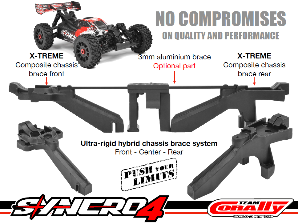 Team Corally - SYNCRO-4 - RTR - Red - Brushless Power 3-4S - No Battery - No Charger (Requires battery & charger)