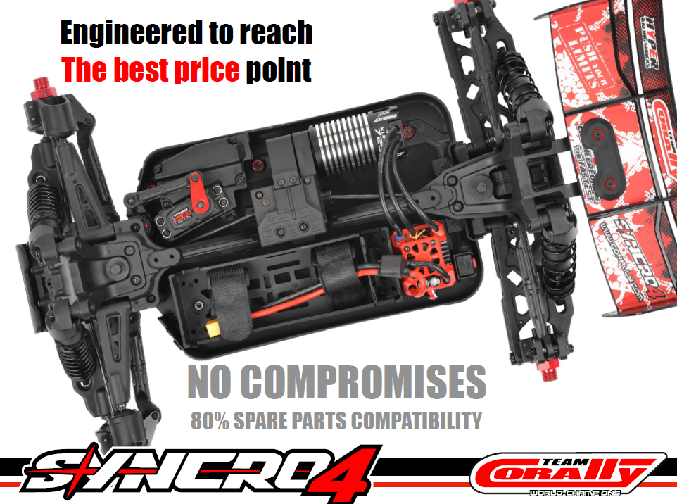 Team Corally - SYNCRO-4 - RTR - Red - Brushless Power 3-4S - No Battery - No Charger (Requires battery & charger)