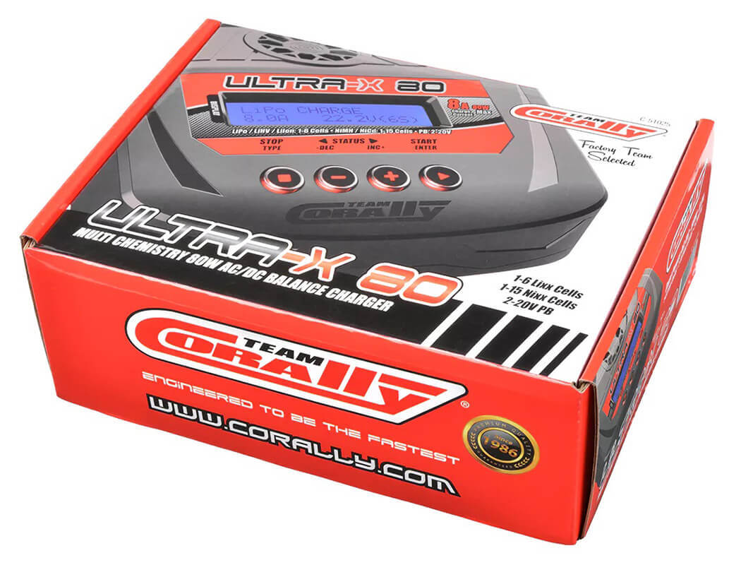 Team Corally - Ultra-X 80 - AC/DC Balance Charger - 80W - 1-6S Lixx - 1-15 Nixx - 2-20V PB - AU Version