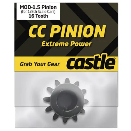 Castle Creations 12T Mod 1.5 Hardened Steel Pinion with 8mm Shaft, 010-0065-23