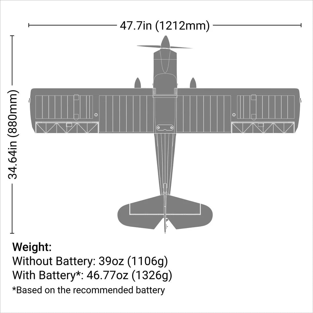 E-Flite Super Decathlon 1.2m RC Plane, BNF Basic