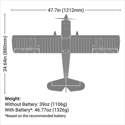E-Flite Super Decathlon 1.2m RC Plane, BNF Basic