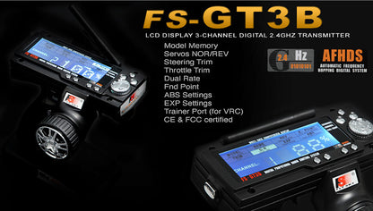 Large ViewLarge View FLYSKY-GT3B 2.4GHz 3-Channel Wheel Transmitter & Receiver FS-GT3B