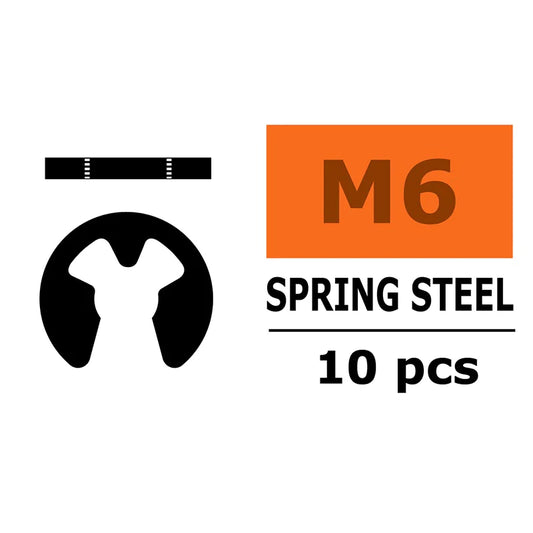 G-Force E-Clips 6mm Spring Steel (10 pcs) GF-0158-008