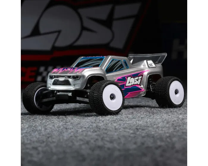 Losi Micro-T 1/28 2WD RC Stadium Truck, RTR, Silver, LOS-1392T2