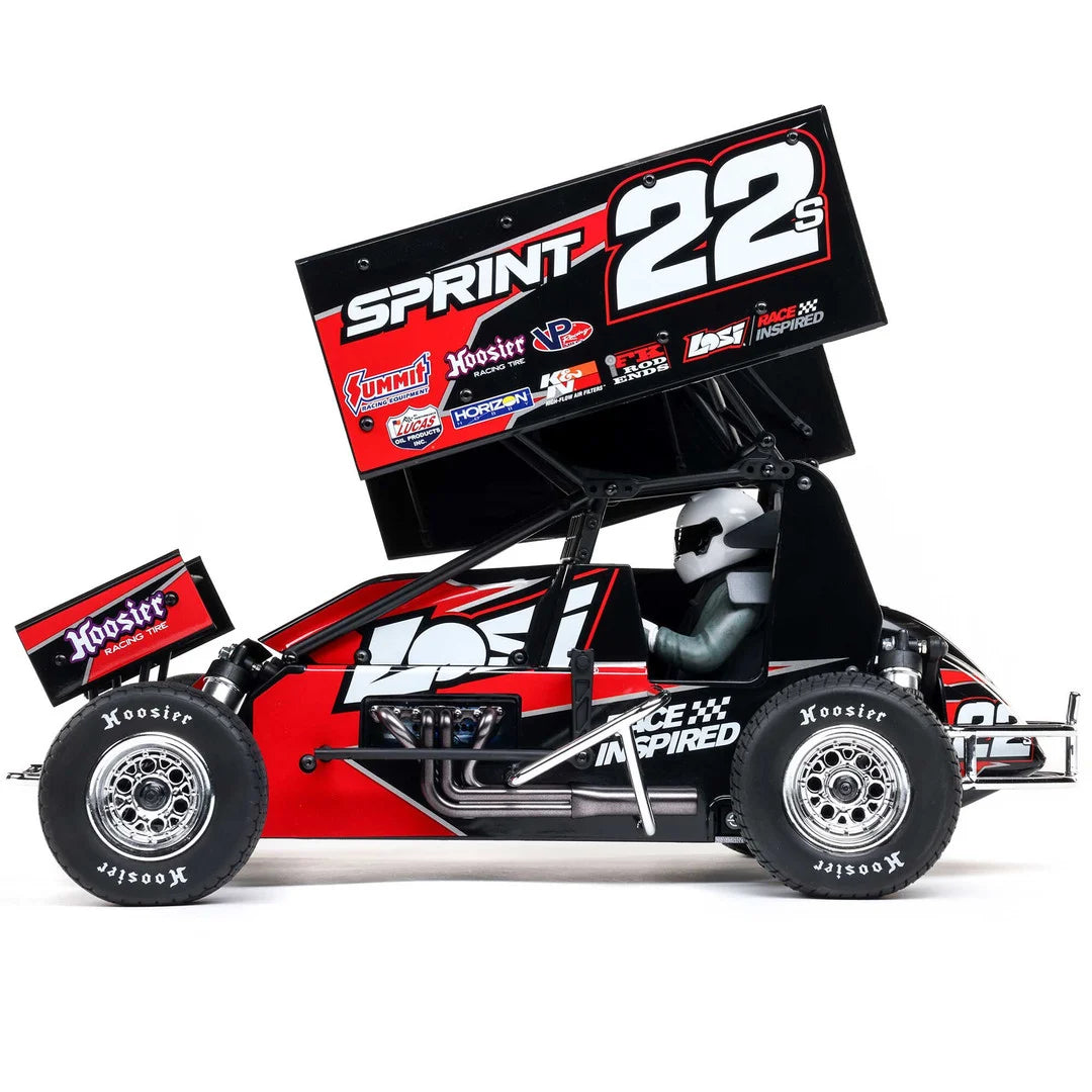 Losi 22S Sprint Car, 1/10 2WD, RTR Combo with Battery and Charger, Red