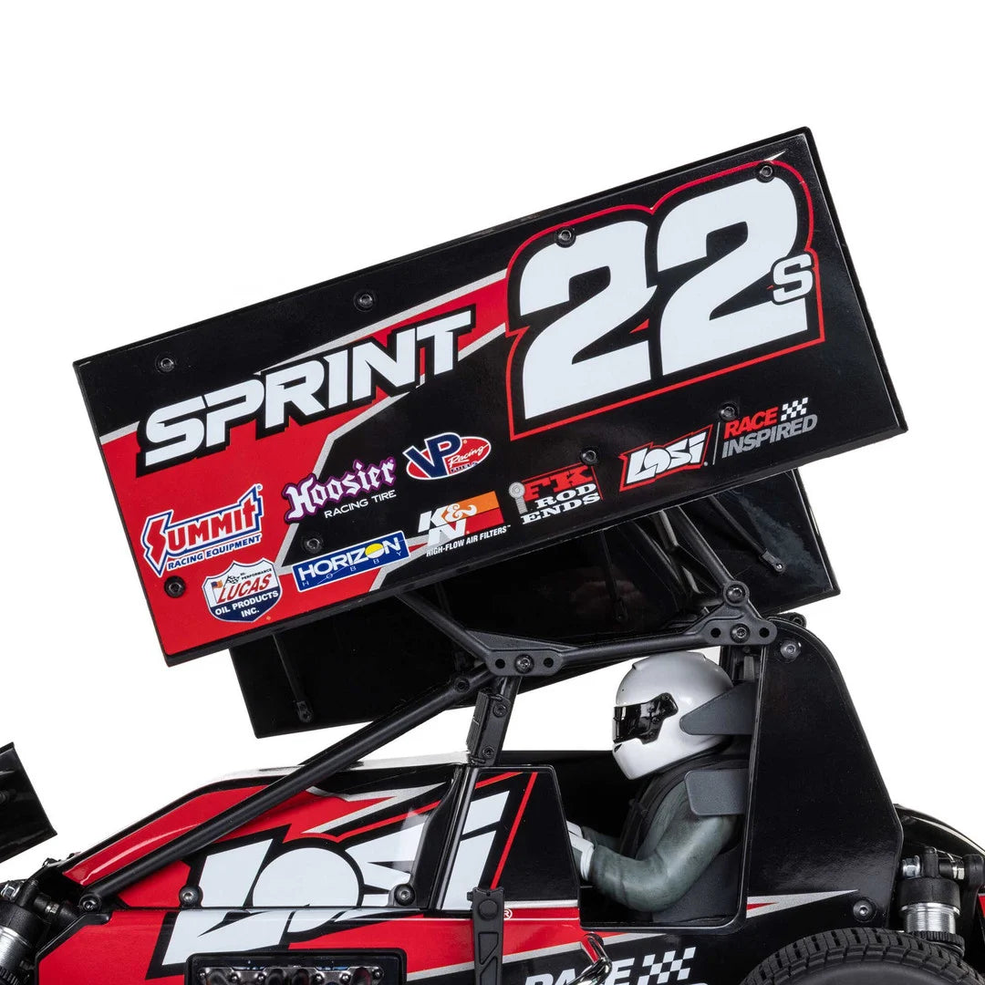 Losi 22S Sprint Car, 1/10 2WD, RTR Combo with Battery and Charger, Red