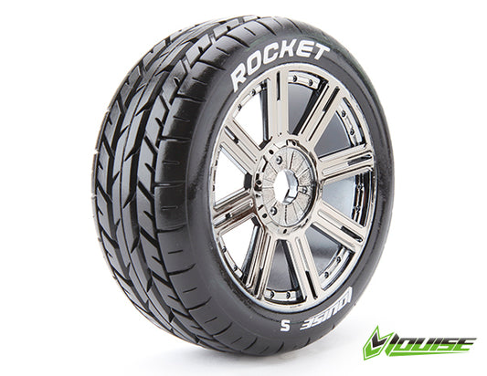 B-Rocket Black/Chrome Spoke 1/8 Tyre & R