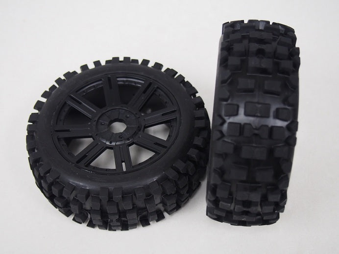 B-Ulldoze Black Spoke 1/8 Tyre & rim (LT325B)