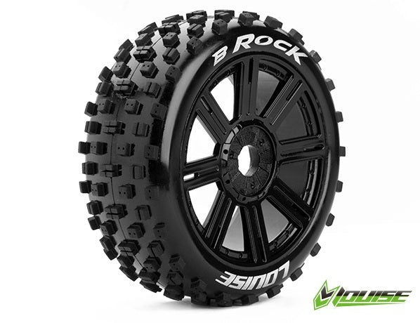 B-Rock 1/8th Buggy Tyre BLK/spoke LT3270B