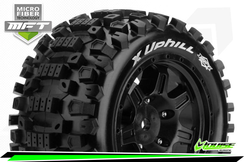 MFT - X-UPHILL - X-Maxx Serie Tire Set - Mounted - Sport - Black Wheels - Hex 24mm LT3297B