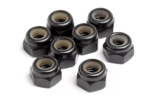 Maverick 22030 Black 4mm Nyloc Nuts 8Pcs MV22030