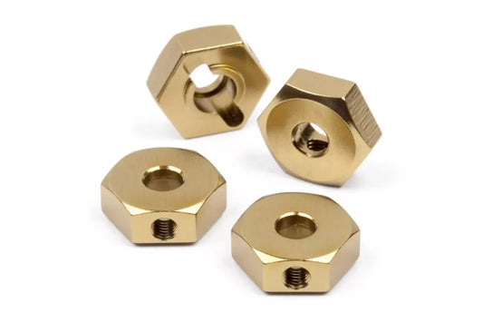 Maverick 22802 Gold Aluminium 12mm Locking Wheel Hexes 4Pcs MV22802