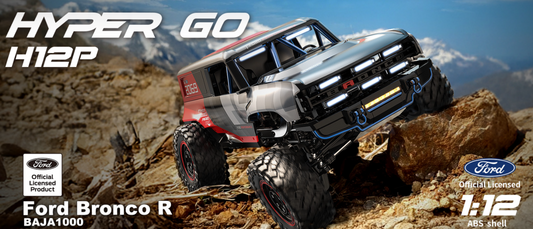 MJX 1/12 Hyper Go Ford Bronco B/LESS Crawler Includes USB Charger & battery