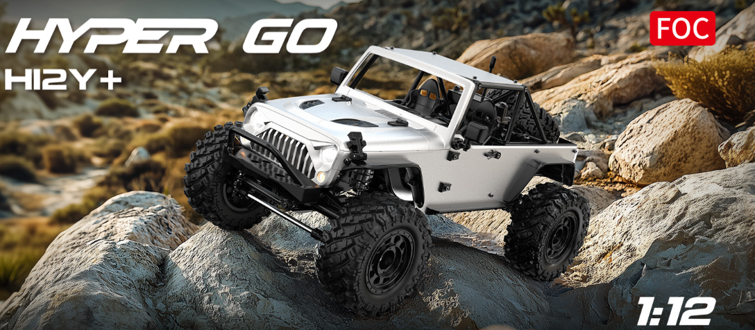 MJX 1/12 Hyper Go 4WD Off-road Brushless RC Crawler + Lights & Bluetooth esc tuning via app Includes USB Charger & battery