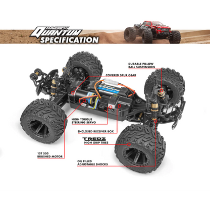 Maverick QUANTUM MT 1/10 4WD BRUSHED ELECTRIC MONSTER TRUCK BLACK/RED - MV150102