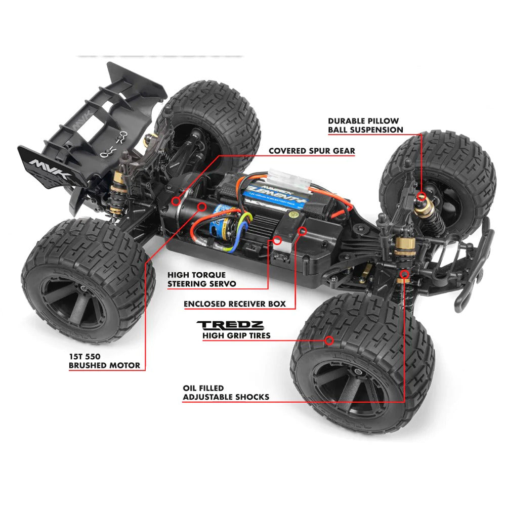 MAVERICK 1/10 QUANTUM XT 4WD BRUSHED TRUGGY RED/BLACK - MV150107