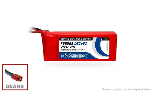 LiPo 900mAh 2S 7.4V 35C (Deans plug) NVO1823