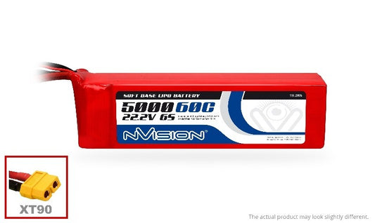 LiPo 5000mAh 6S 22.2V 60C (XT90 plug) NVO1912