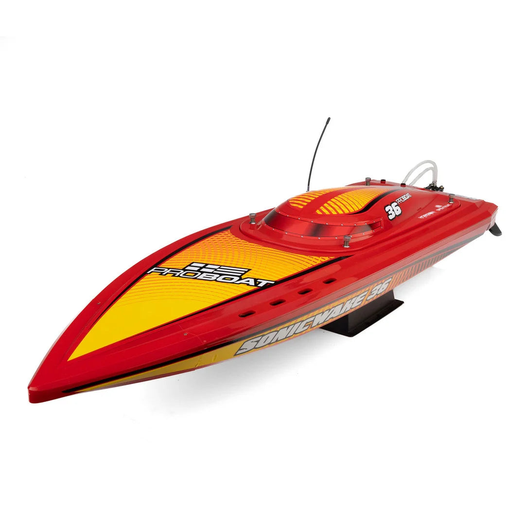 ProBoat Sonicwake 36 V3 Self Righting Deep-V RC Boat, RTR, Red