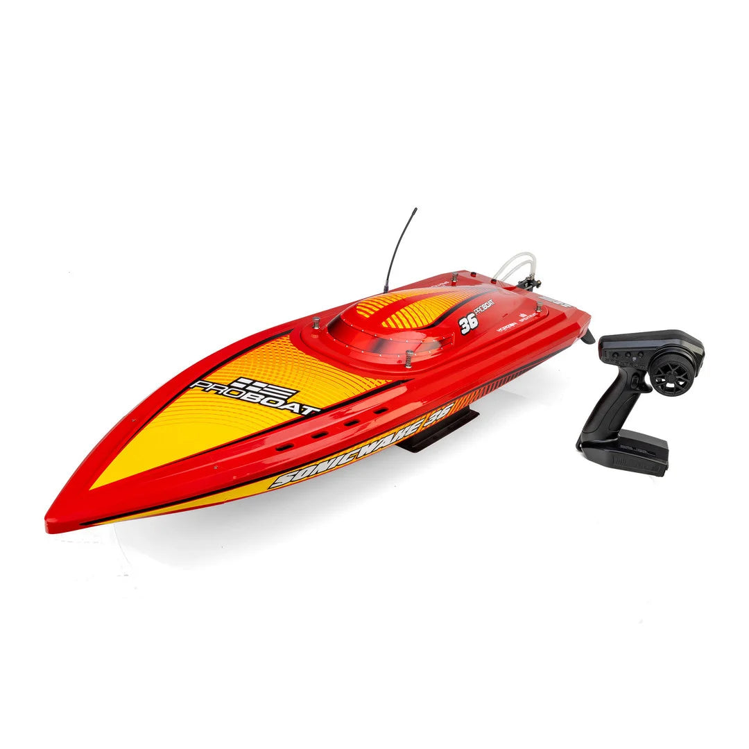 ProBoat Sonicwake 36 V3 Self Righting Deep-V RC Boat, RTR, Red
