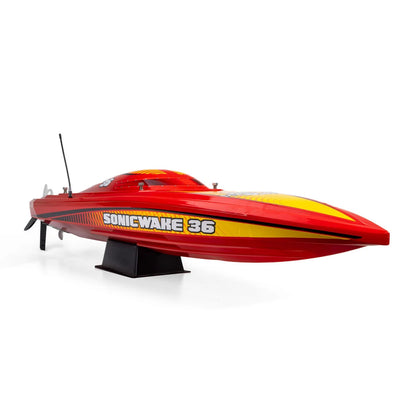 ProBoat Sonicwake 36 V3 Self Righting Deep-V RC Boat, RTR, Red