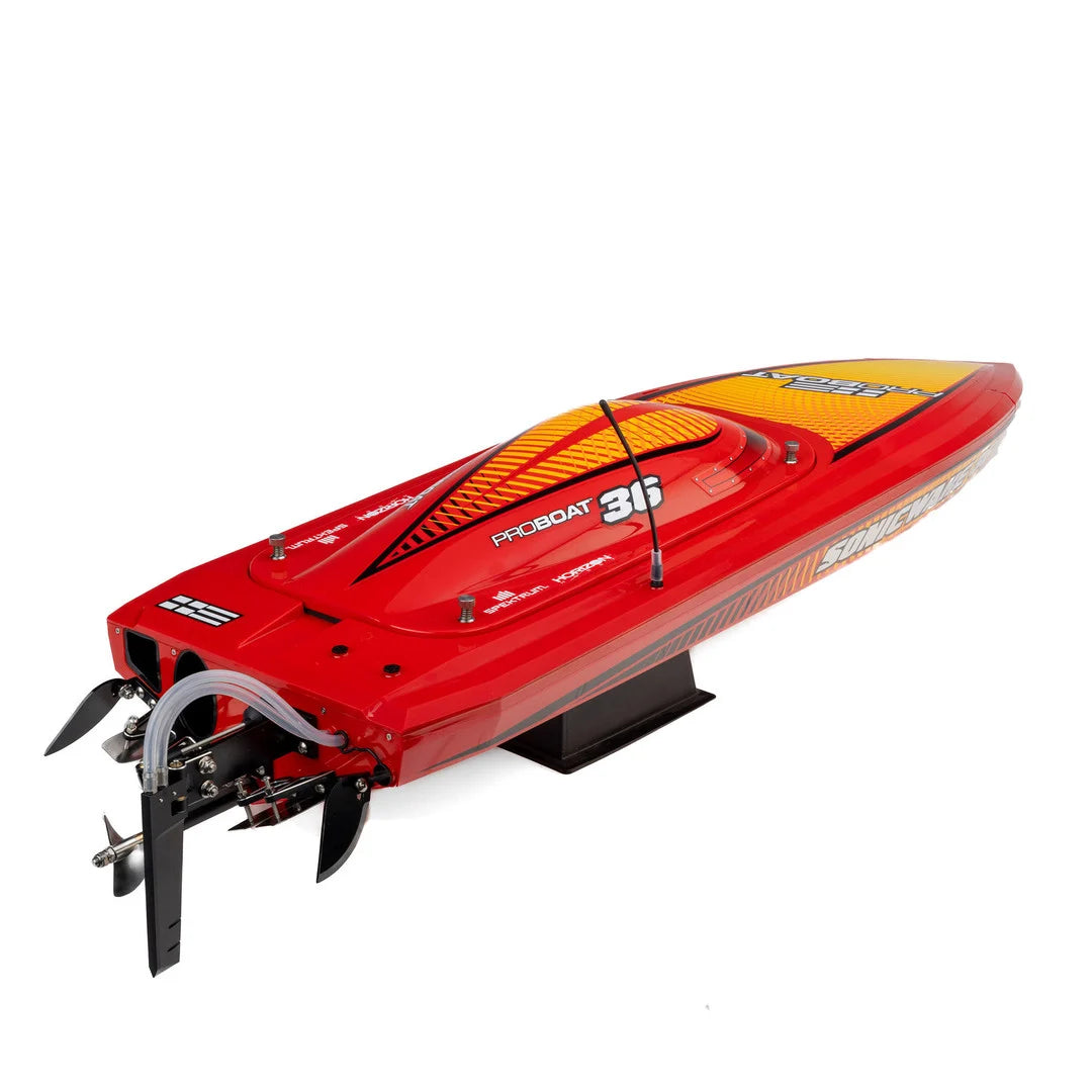 ProBoat Sonicwake 36 V3 Self Righting Deep-V RC Boat, RTR, Red