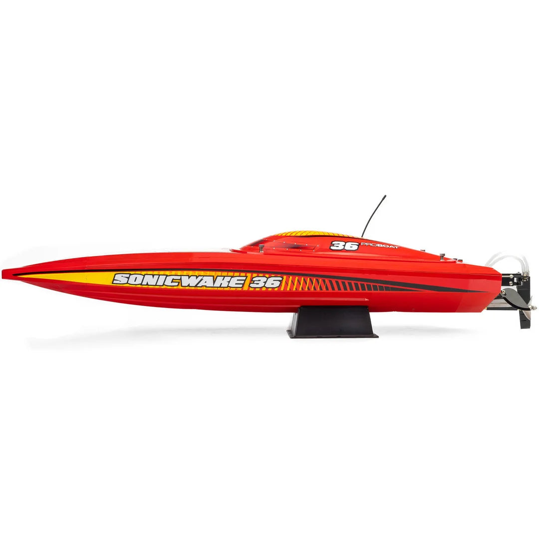 ProBoat Sonicwake 36 V3 Self Righting Deep-V RC Boat, RTR, Red