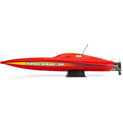 ProBoat Sonicwake 36 V3 Self Righting Deep-V RC Boat, RTR, Red