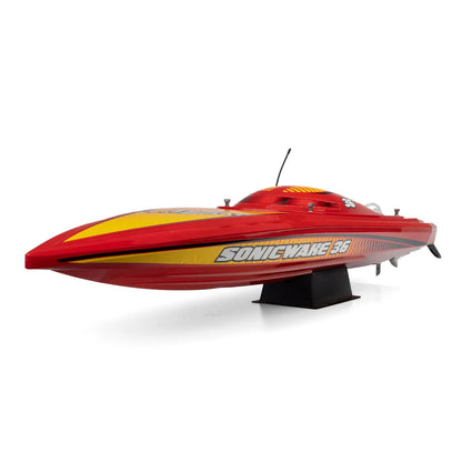 ProBoat Sonicwake 36 V3 Self Righting Deep-V RC Boat, RTR, Red