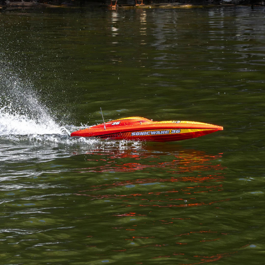 ProBoat Sonicwake 36 V3 Self Righting Deep-V RC Boat, RTR, Red