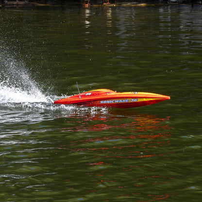 ProBoat Sonicwake 36 V3 Self Righting Deep-V RC Boat, RTR, Red