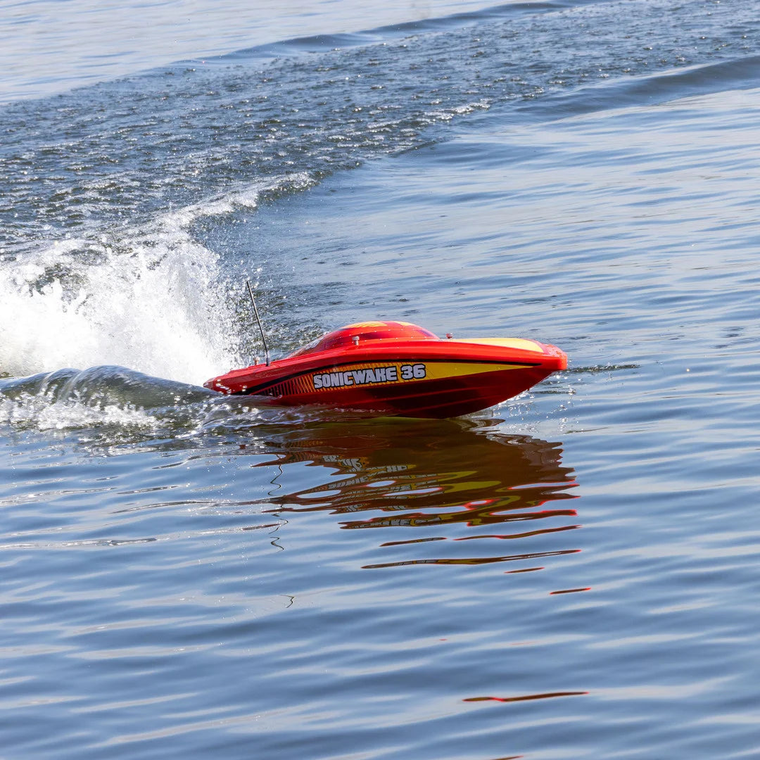 ProBoat Sonicwake 36 V3 Self Righting Deep-V RC Boat, RTR, Red