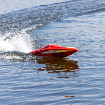 ProBoat Sonicwake 36 V3 Self Righting Deep-V RC Boat, RTR, Red