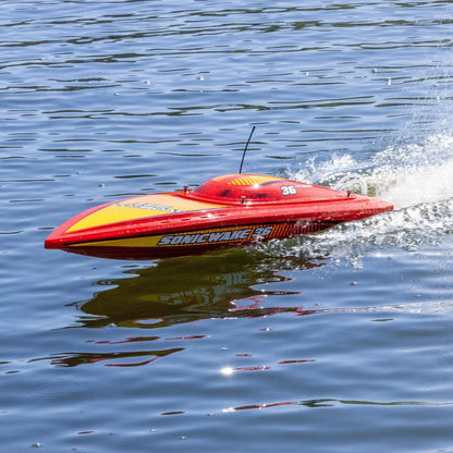 ProBoat Sonicwake 36 V3 Self Righting Deep-V RC Boat, RTR, Red