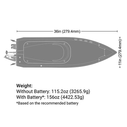 ProBoat Sonicwake 36 V3 Self Righting Deep-V RC Boat, RTR, Red