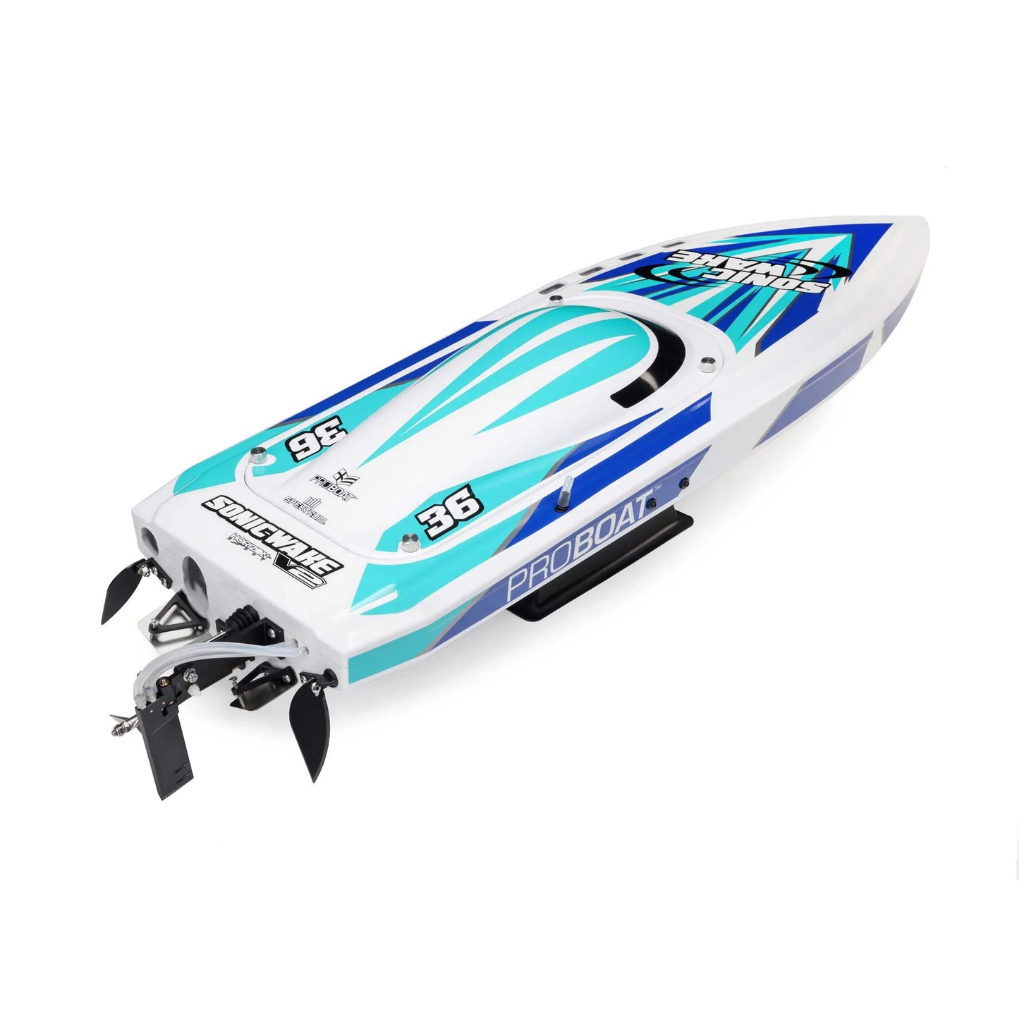 Pro Boat Sonicwake V2 36inch DeepV Boat, RTR, White, PRB08032V2T2